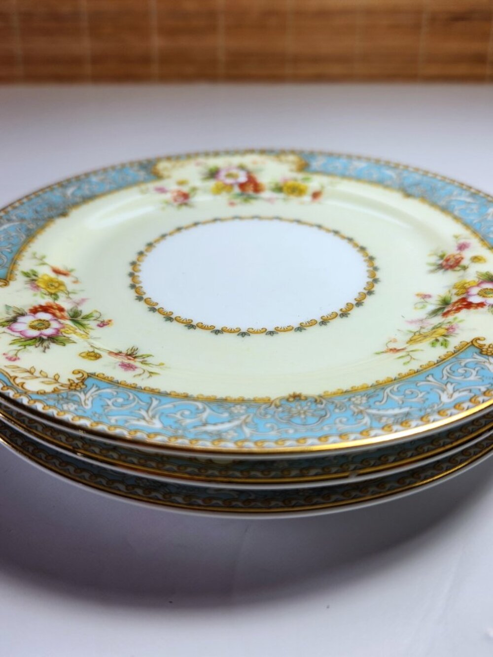 Noritake Blue Dawn Set of 3 Bread & Butter Plates 6 3/8" Vintage Japan